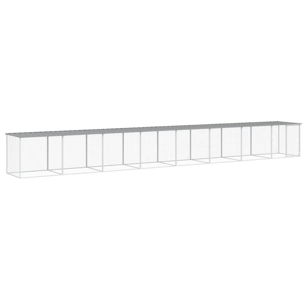 Gallinero con techo acero galvanizado gris claro 803x98x90 cm vidaXL