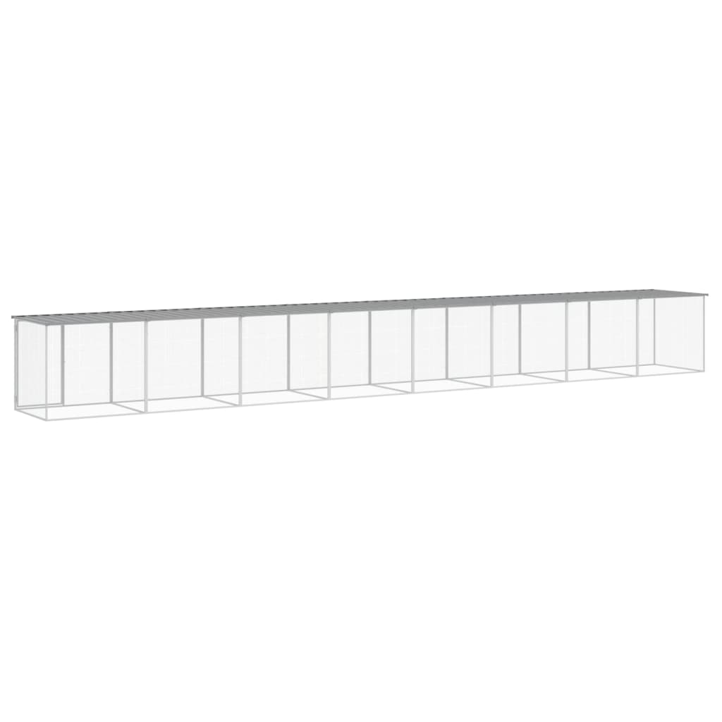 Gallinero con techo acero galvanizado gris claro 803x98x90 cm vidaXL