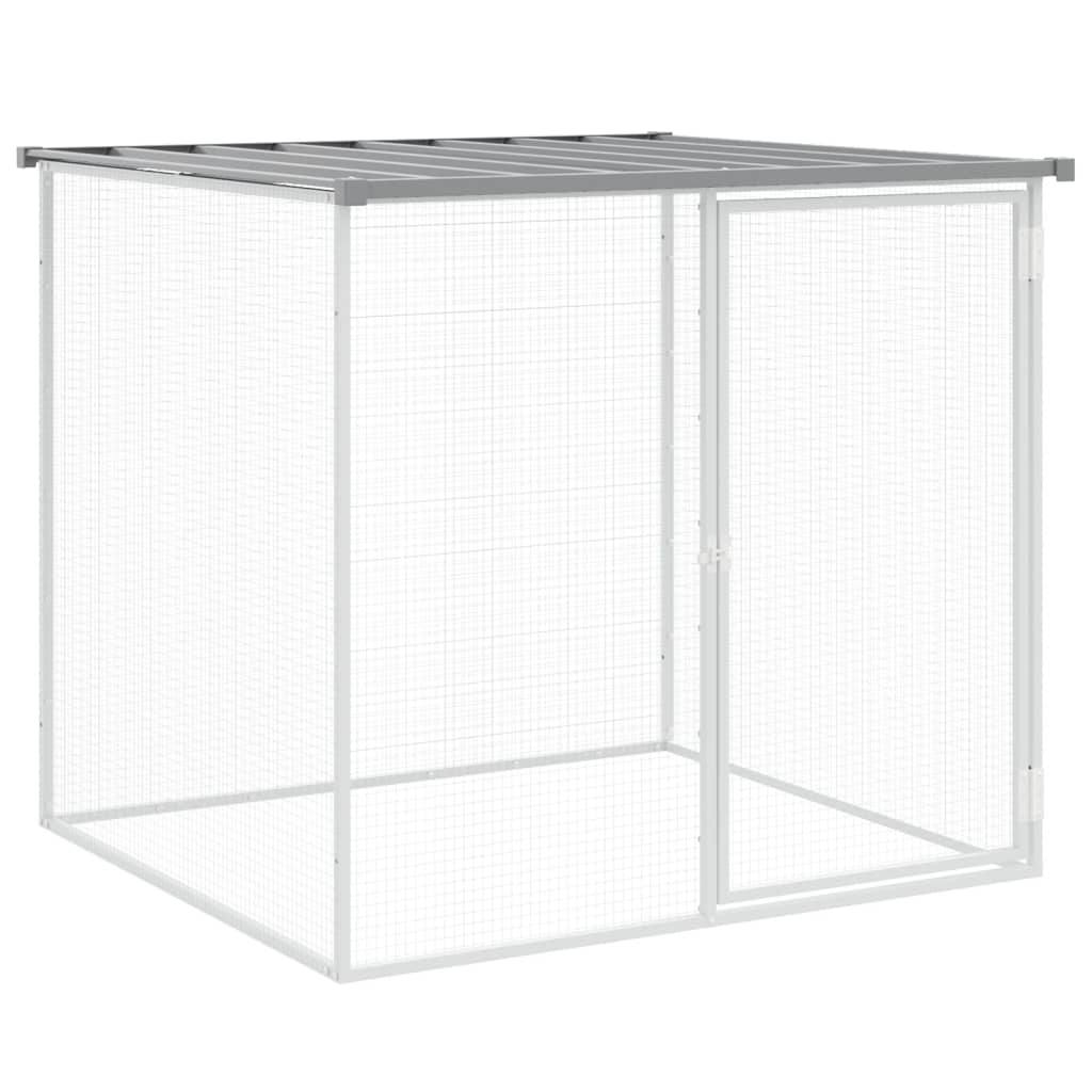 Gallinero con techo acero galvanizado gris claro 803x98x90 cm vidaXL