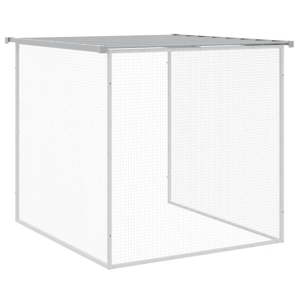 Gallinero con techo acero galvanizado gris claro 803x98x90 cm vidaXL