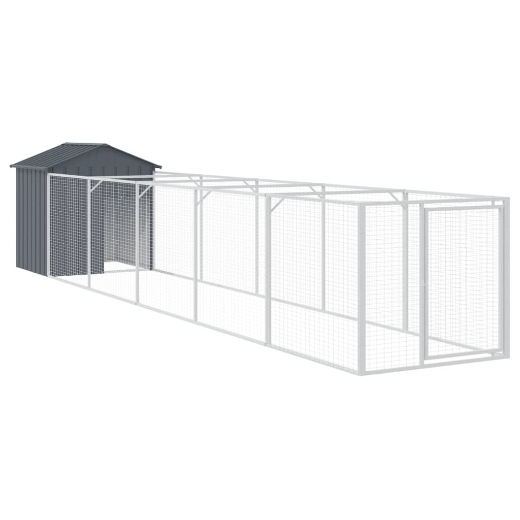 Cabine de cachorro com aço galvanizado cinza 117x609x123 cm