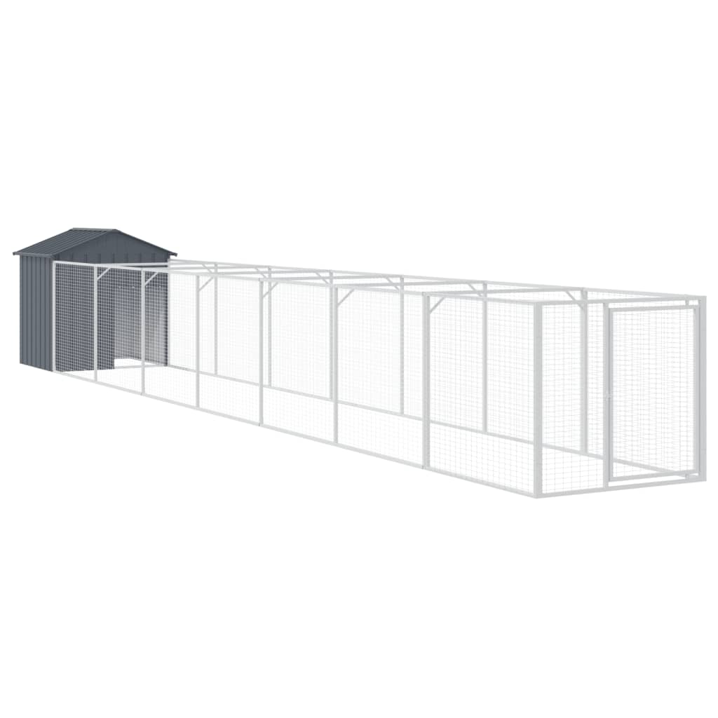 Cabine de cachorro com aço galvanizado cinza 117x813x123 cm