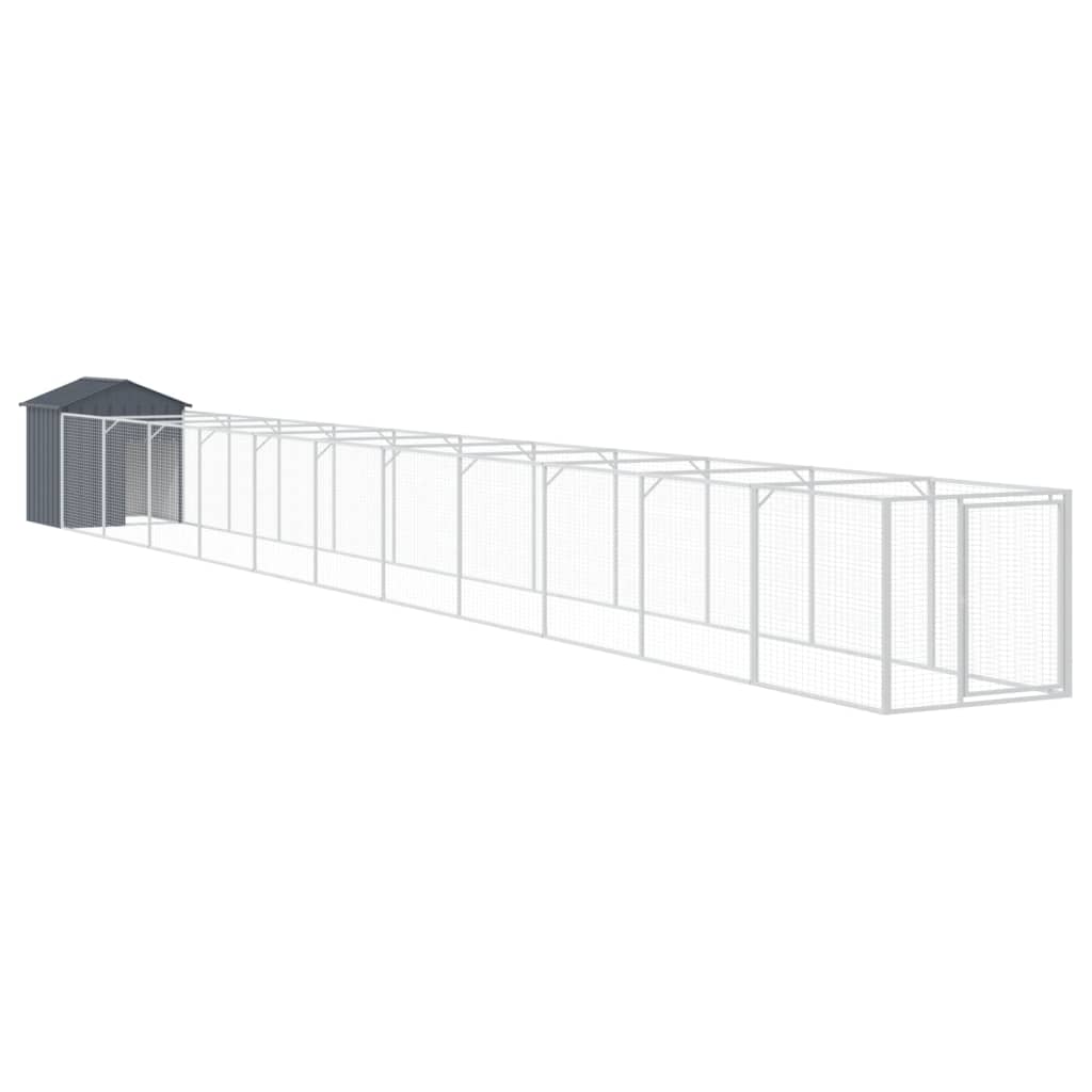 Cabine de cachorro com aço cinza galvanizado 117x1221x123 cm