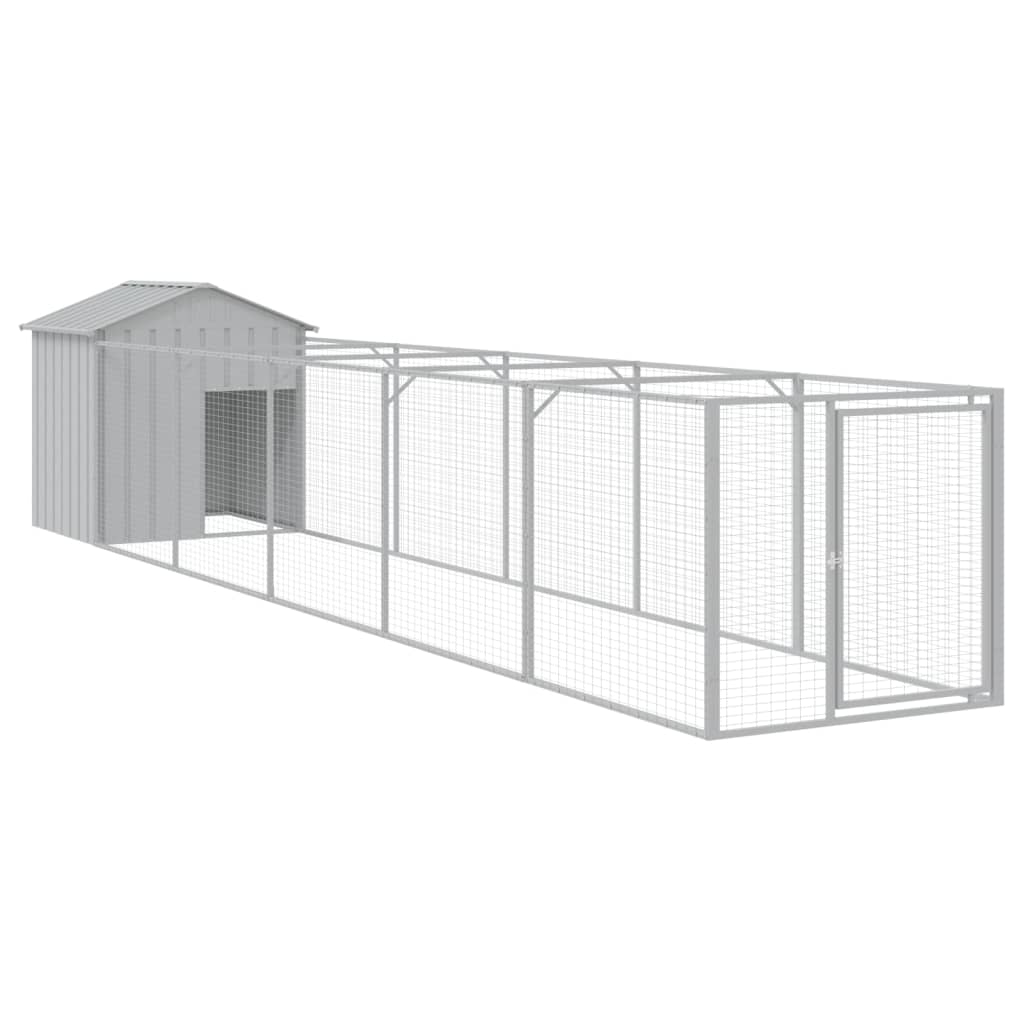 Caseta perros tejado acero galvanizado gris claro 117x609x123cm