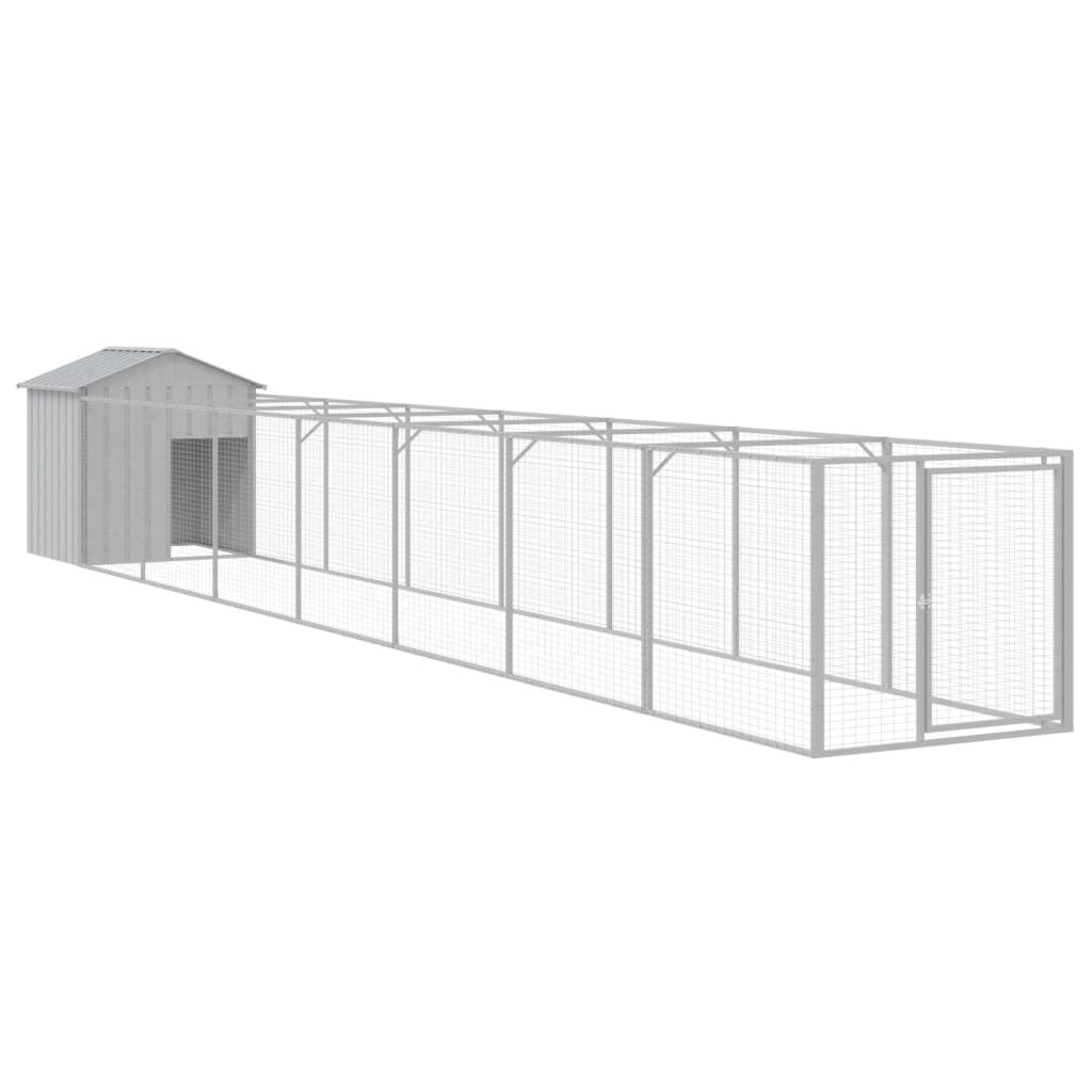 Caseta perros tejado acero galvanizado gris claro 117x813x123cm