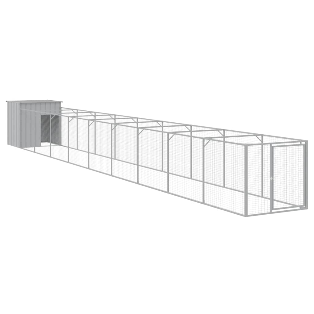 Caseta perro corral acero galvanizado gris claro 110x1017x110cm