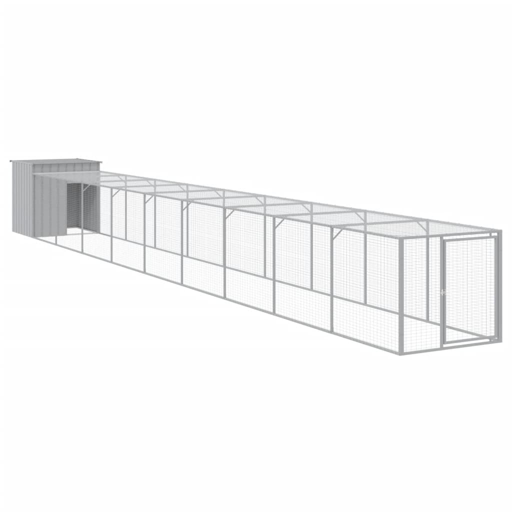 Gallinero y corral acero galvanizado gris claro 110x1017x110 cm vidaXL