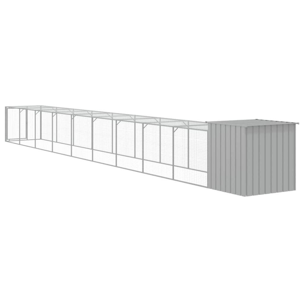 Gallinero y corral acero galvanizado gris claro 110x1017x110 cm vidaXL