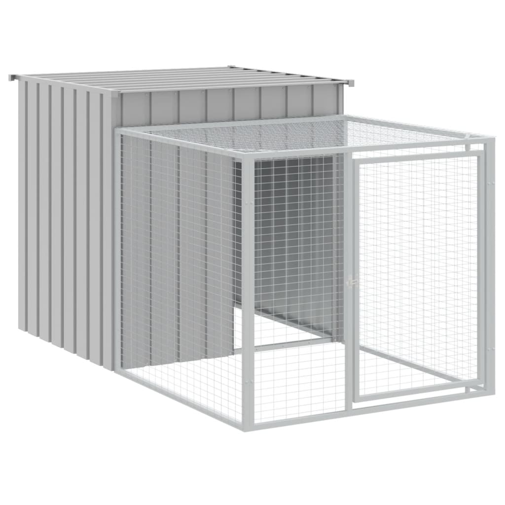 Gallinero y corral acero galvanizado gris claro 110x1017x110 cm vidaXL