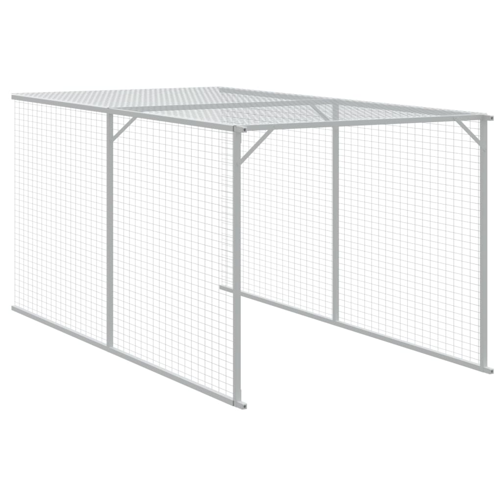 Gallinero y corral acero galvanizado gris claro 110x1017x110 cm vidaXL