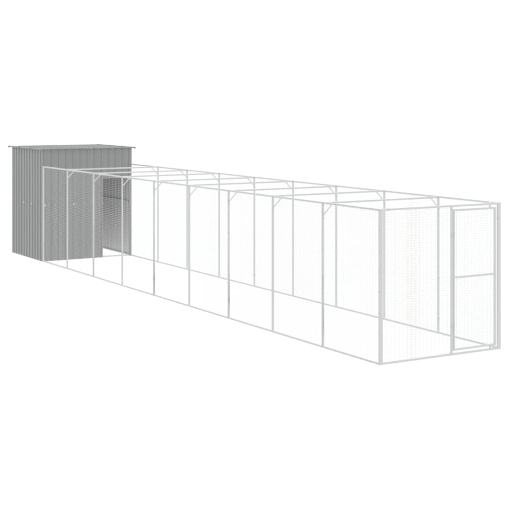 Caseta perro corral acero galvanizado gris claro 165x1067x181cm