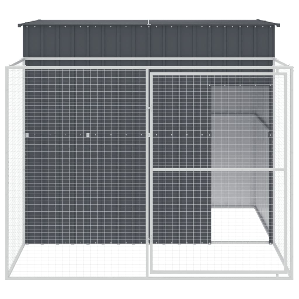 Caseta perros con corral acero galvanizado gris 214x253x181 cm vidaXL