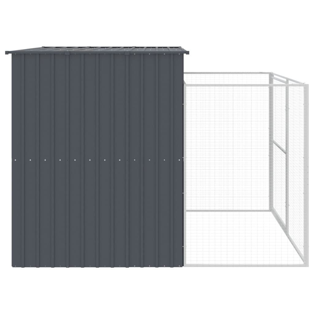 Caseta perros con corral acero galvanizado gris 214x253x181 cm vidaXL