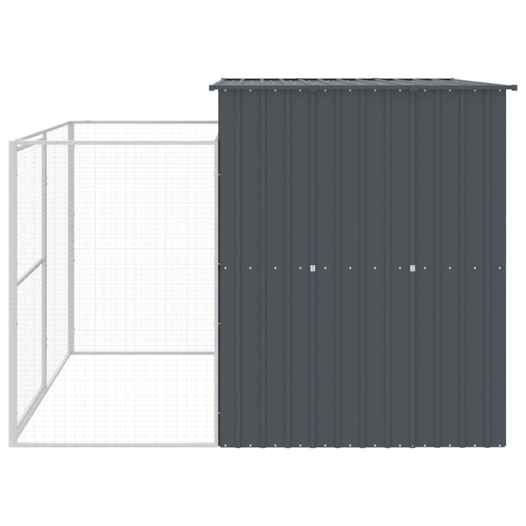 Caseta perros con corral acero galvanizado gris 214x253x181 cm vidaXL