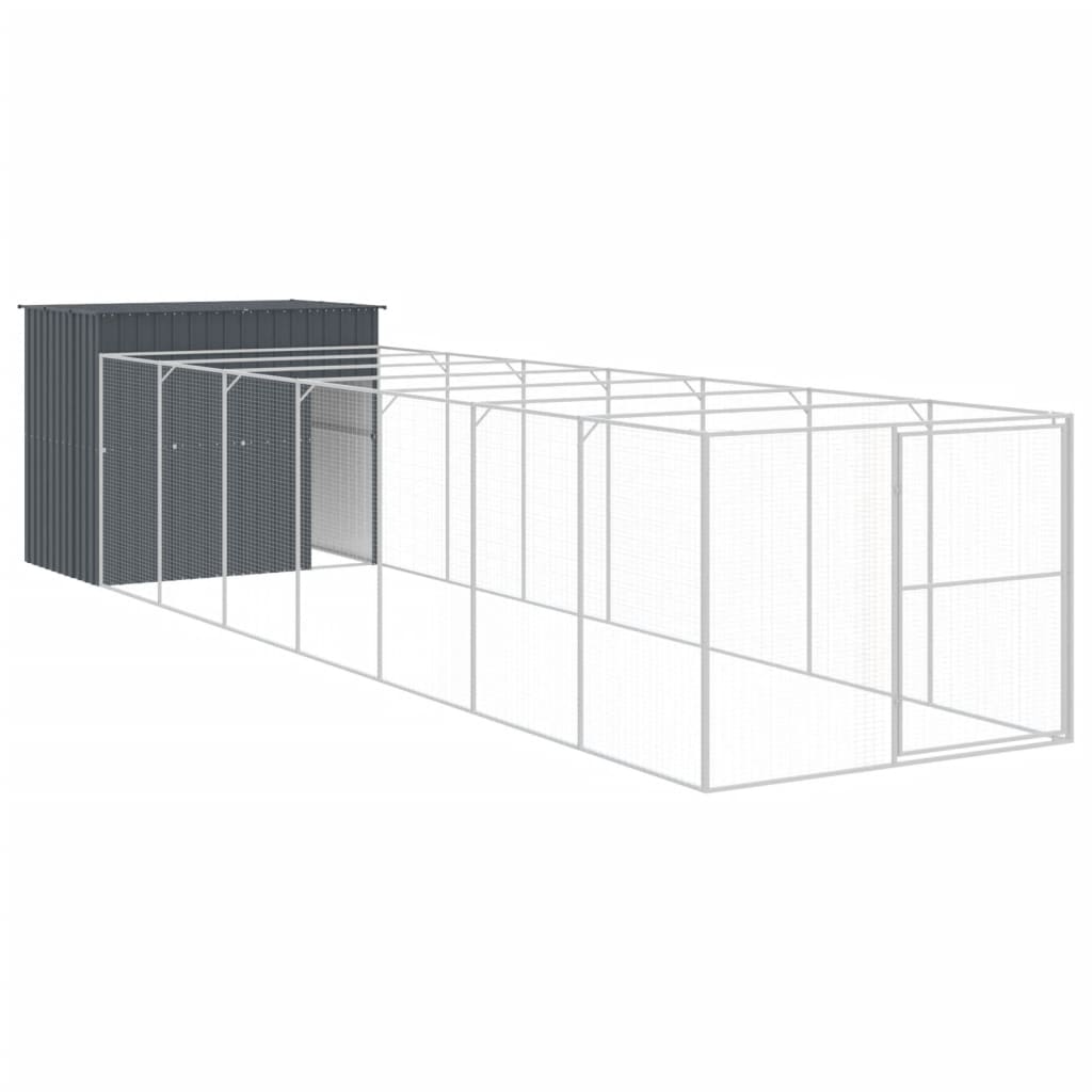 Cabine de cachorro com aço galvanizado cinza 214x865x181 cm