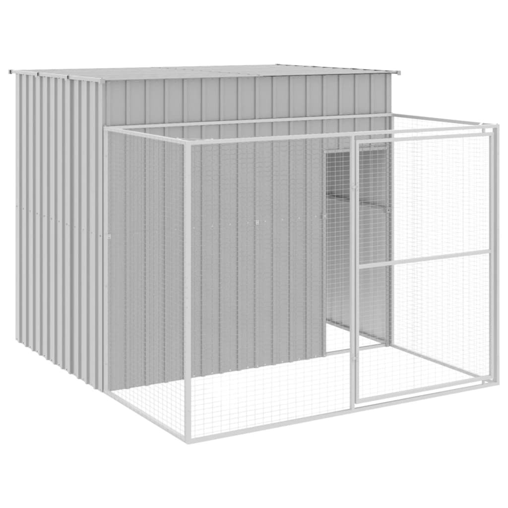 Caseta perros corral acero galvanizado gris claro 214x253x181cm