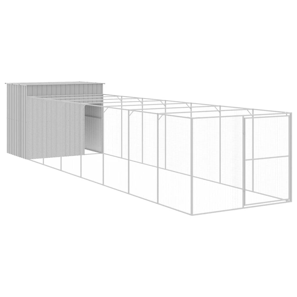 Caseta perros corral acero galvanizado gris claro 214x865x181cm