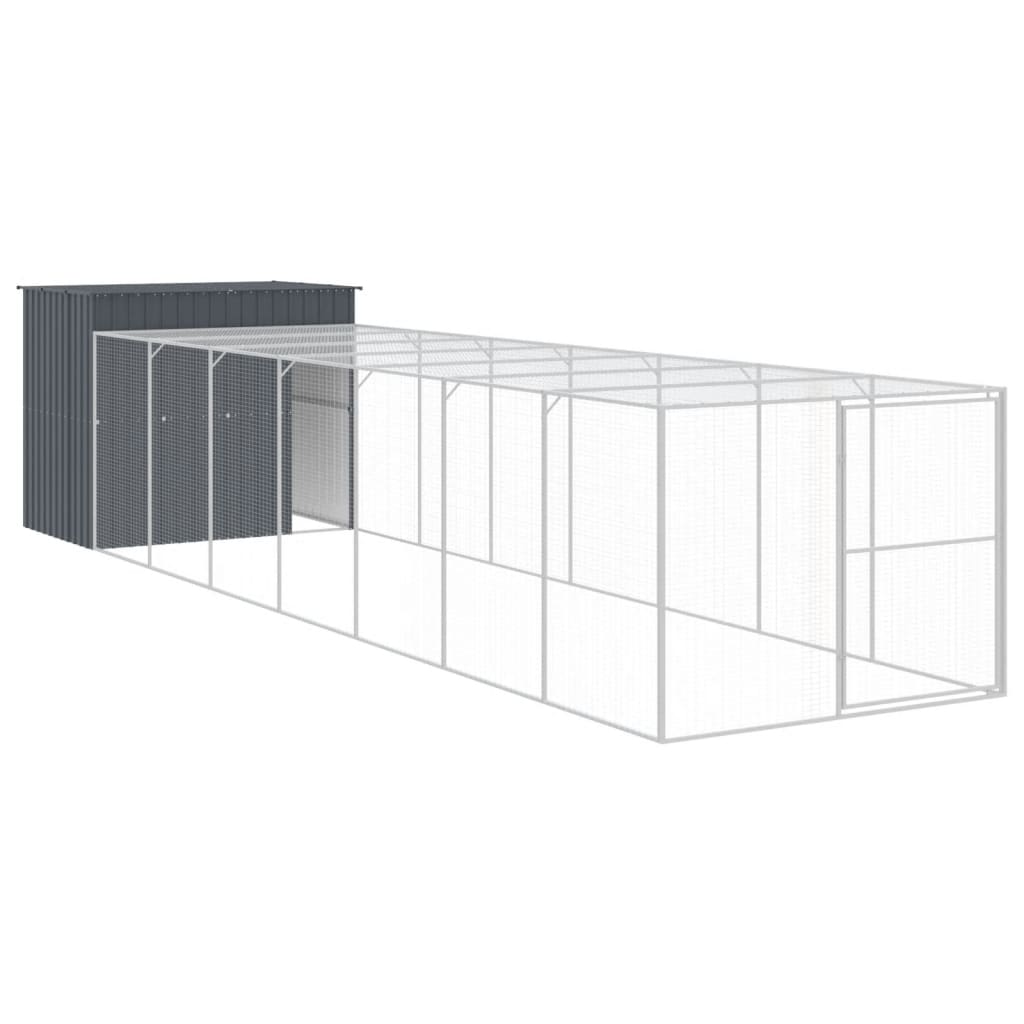 Cabine de cachorro com aço galvanizado cinza 214x865x181 cm