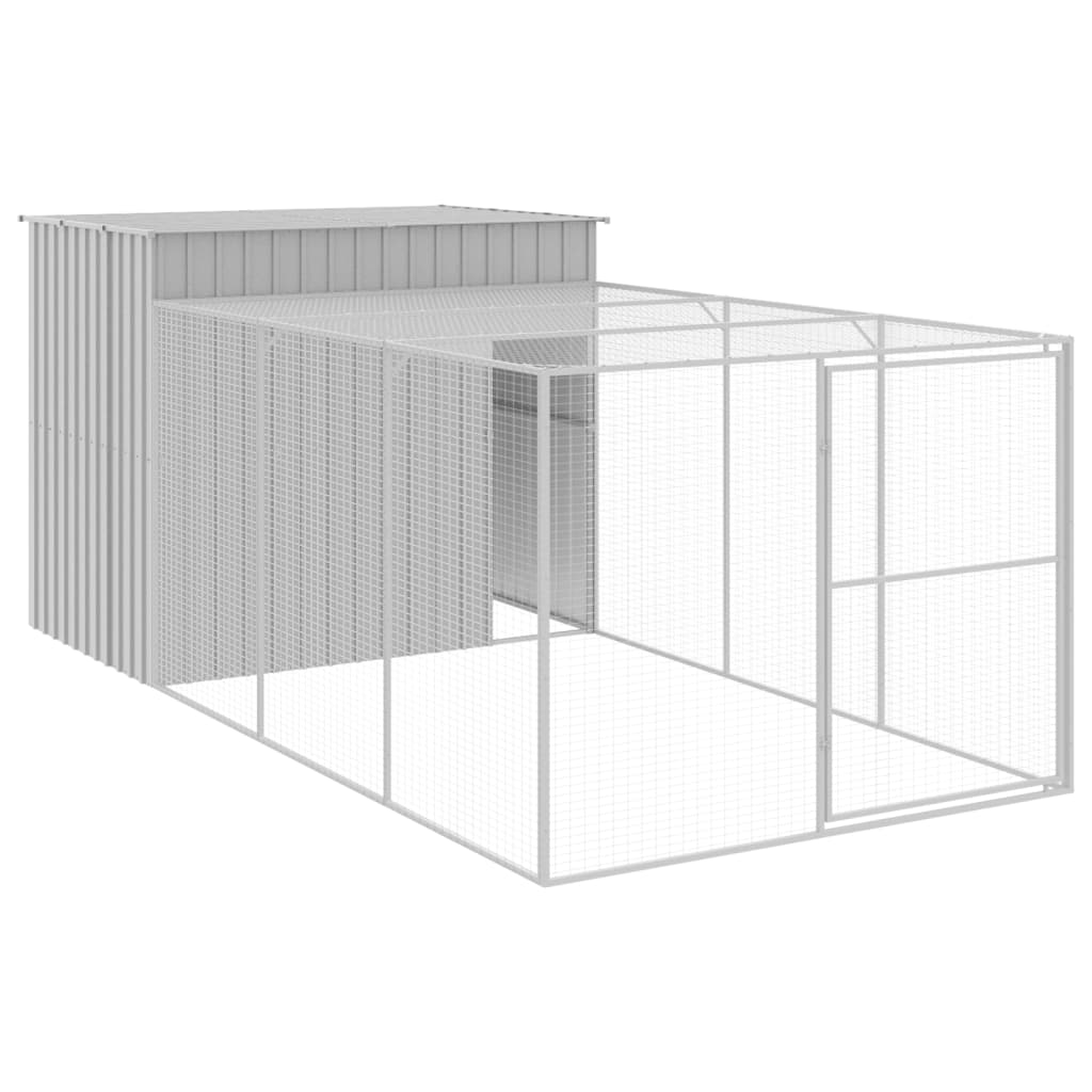 Caseta perros corral acero galvanizado gris claro 214x457x181cm