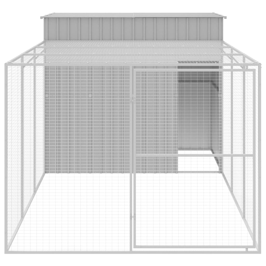 Caseta perros corral acero galvanizado gris claro 214x457x181cm vidaXL