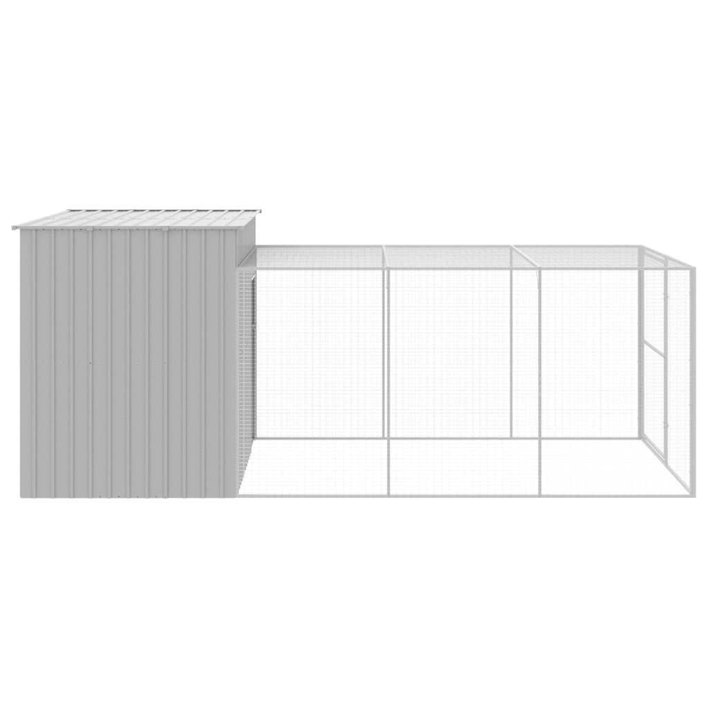 Caseta perros corral acero galvanizado gris claro 214x457x181cm vidaXL