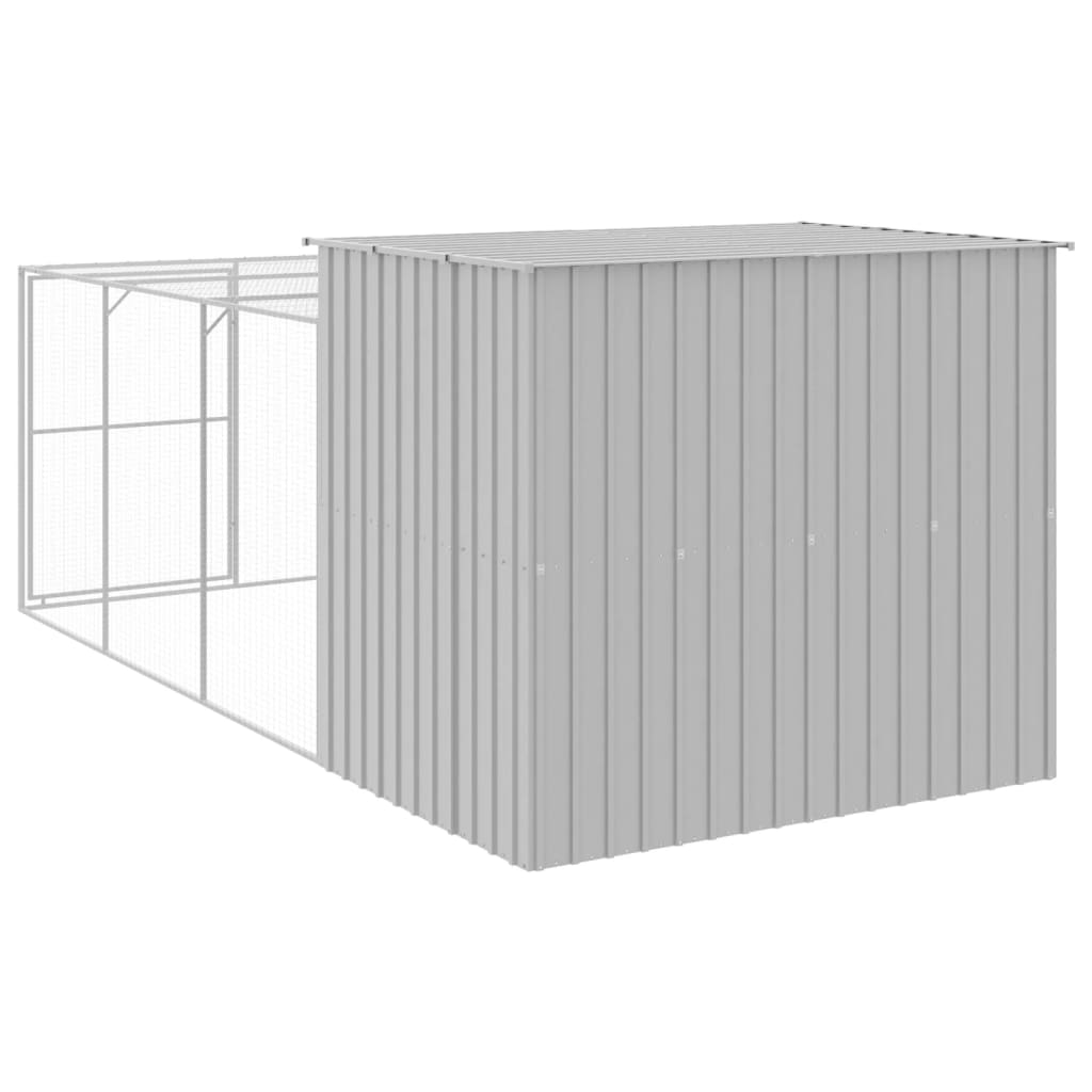 Caseta perros corral acero galvanizado gris claro 214x457x181cm vidaXL