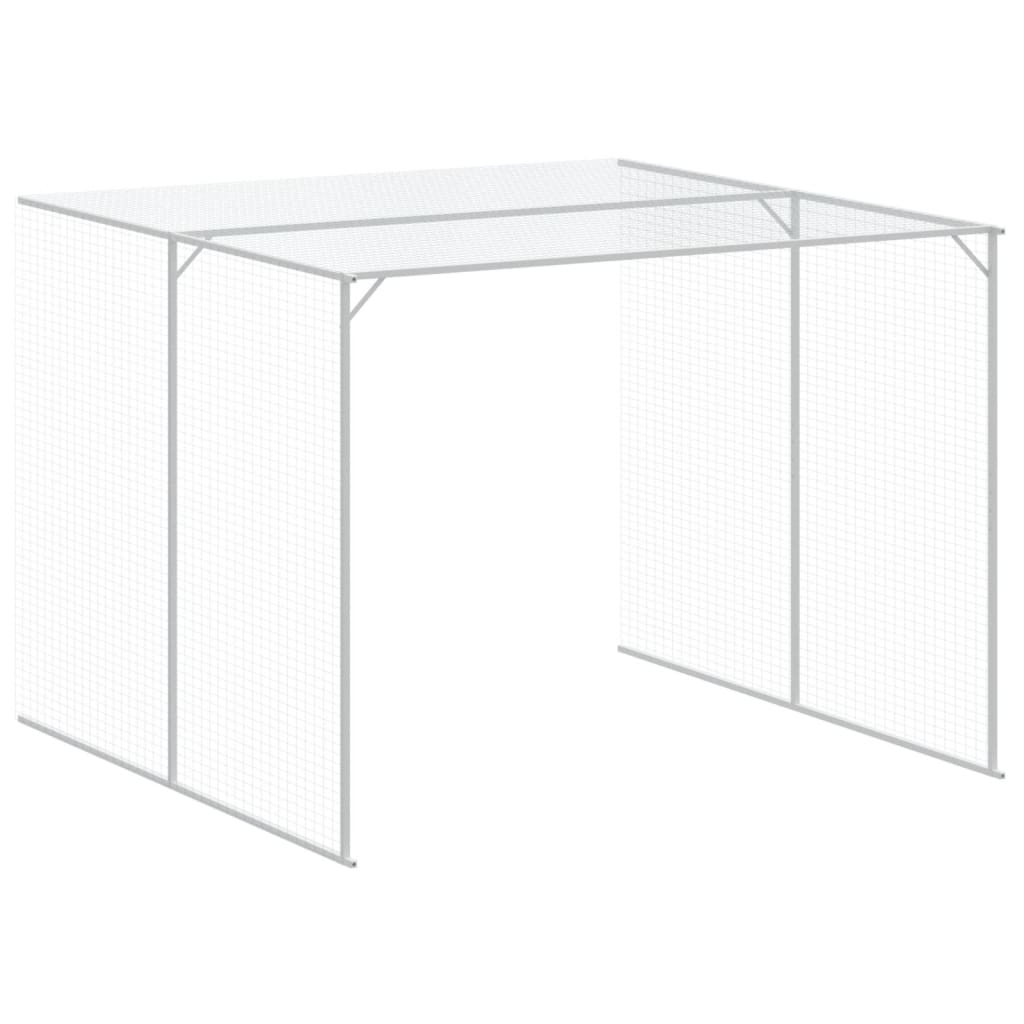 Caseta perros corral acero galvanizado gris claro 214x457x181cm vidaXL