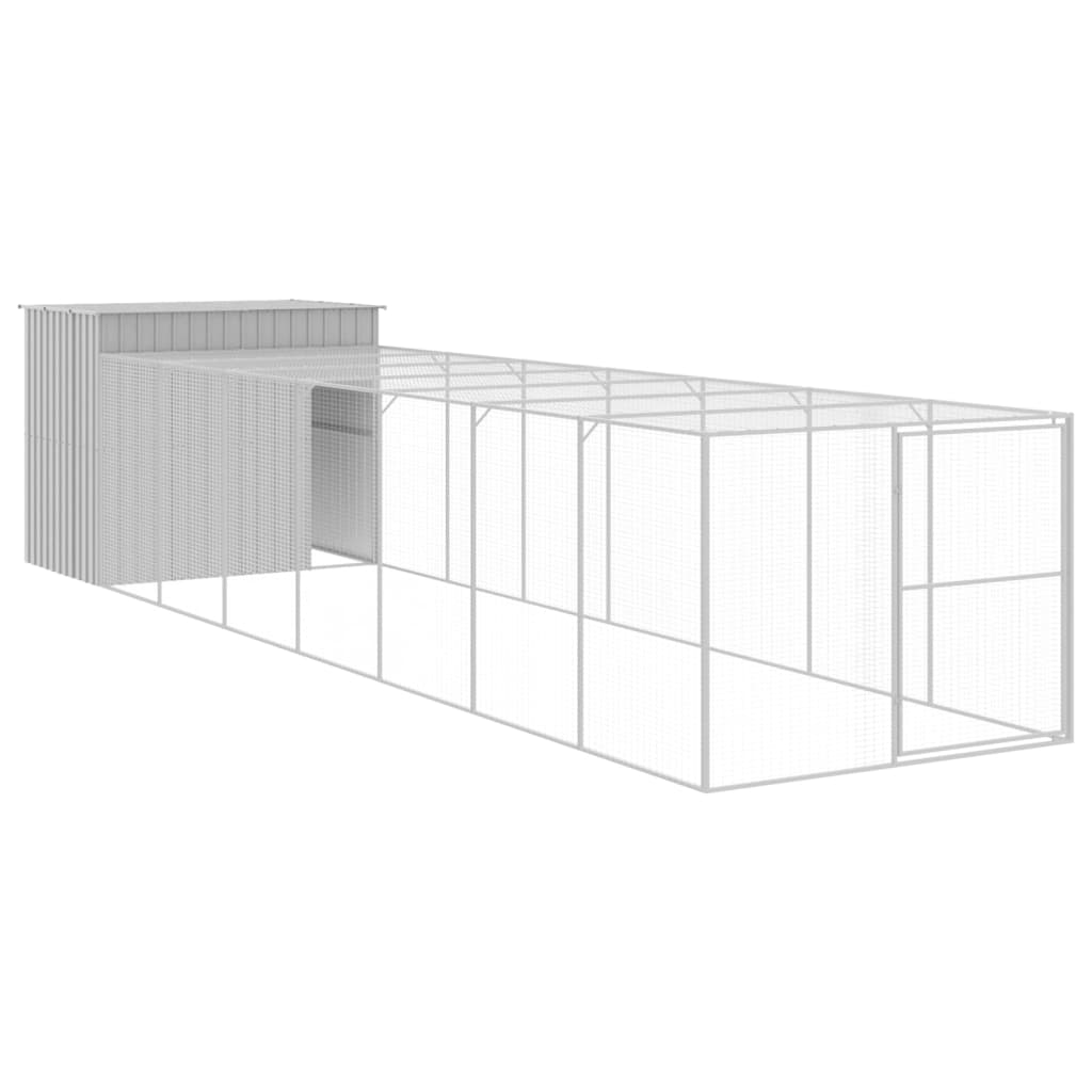 Caseta perros corral acero galvanizado gris claro 214x865x181cm