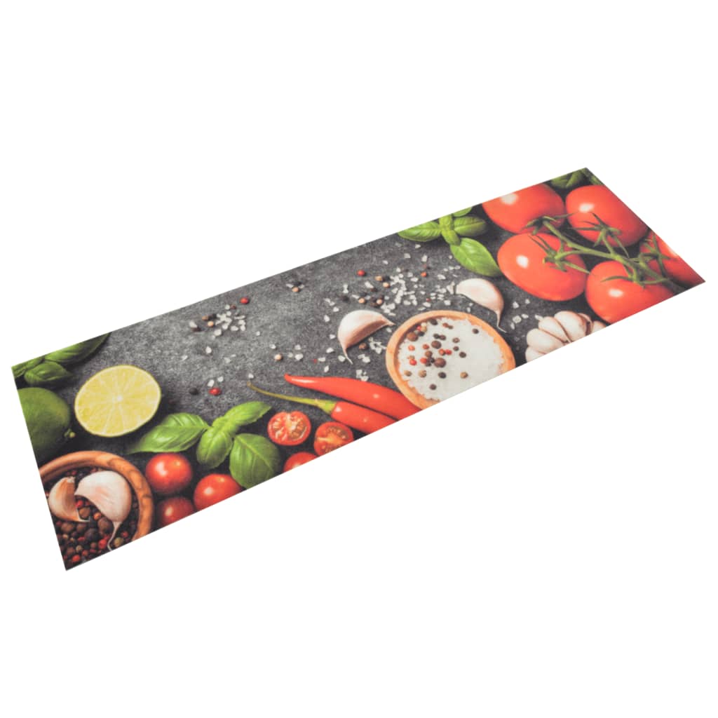 Vetonek Alfombra de cocina lavable terciopelo dibujo verduras 45x150 cm