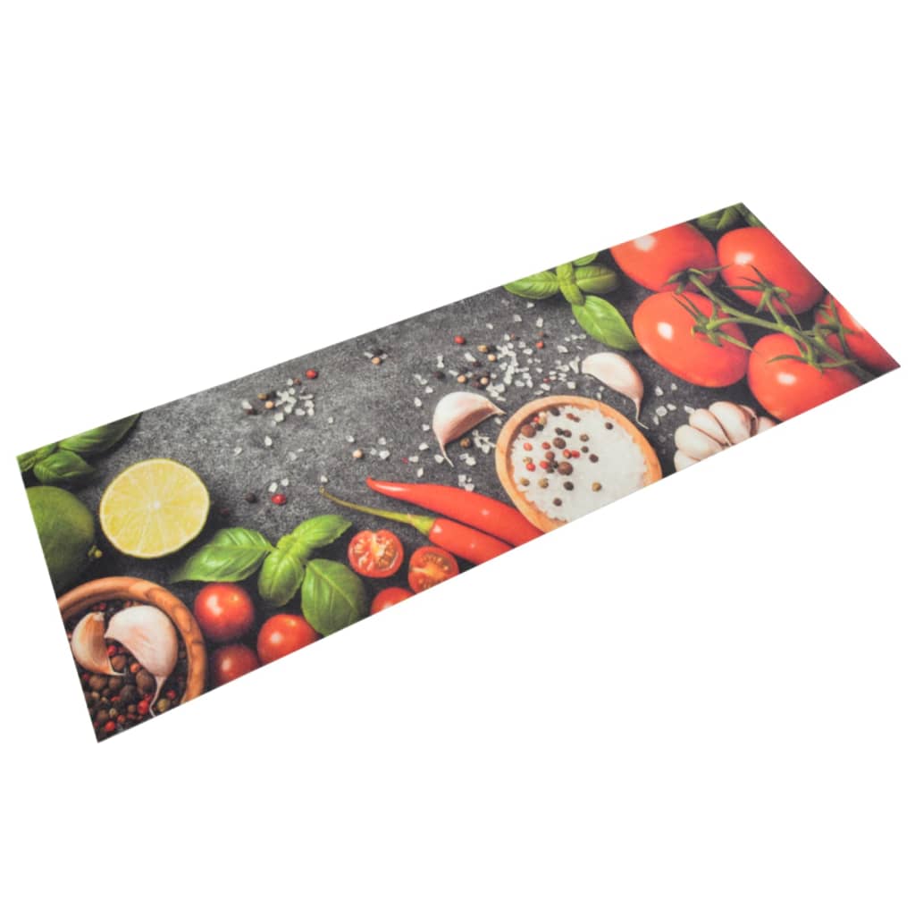 Vetonek Alfombra de cocina lavable terciopelo dibujo verduras 60x180 cm