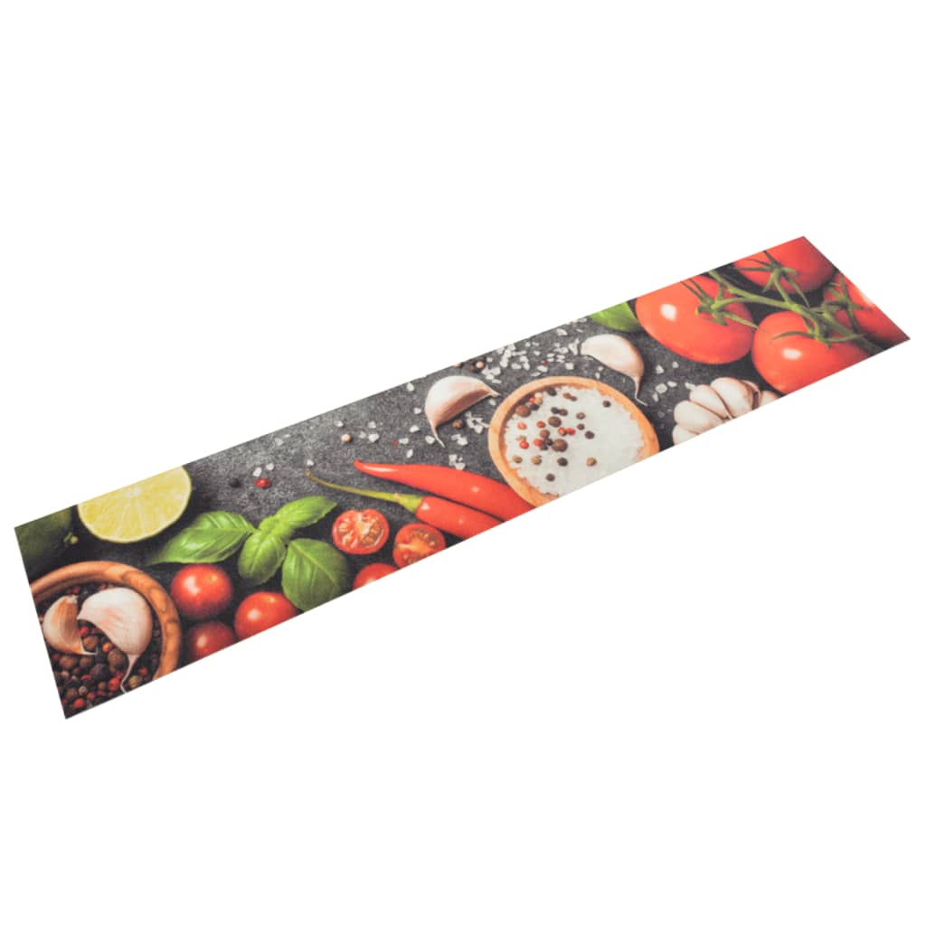 Vetonek Alfombra de cocina lavable terciopelo dibujo verduras 60x300 cm