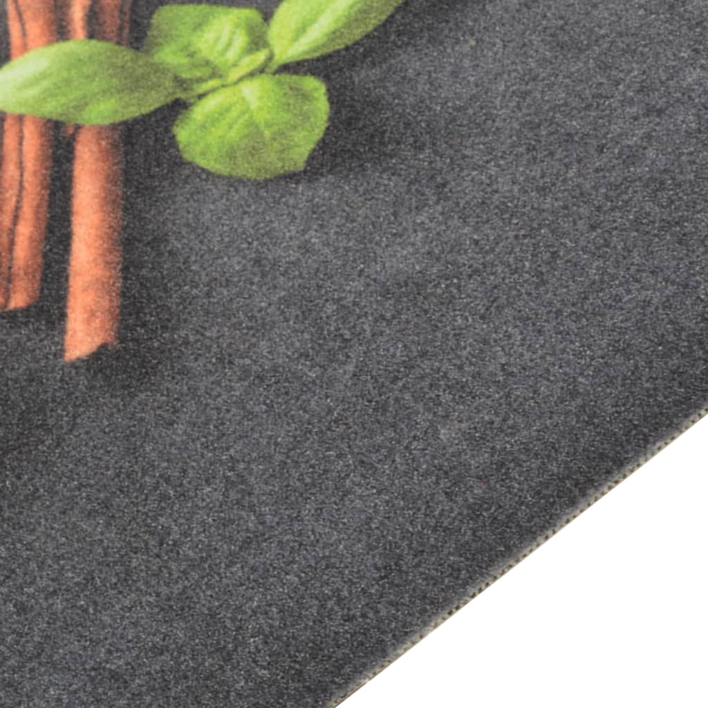 Alfombra de cocina lavable terciopelo dibujo especias 45x150 cm vidaXL