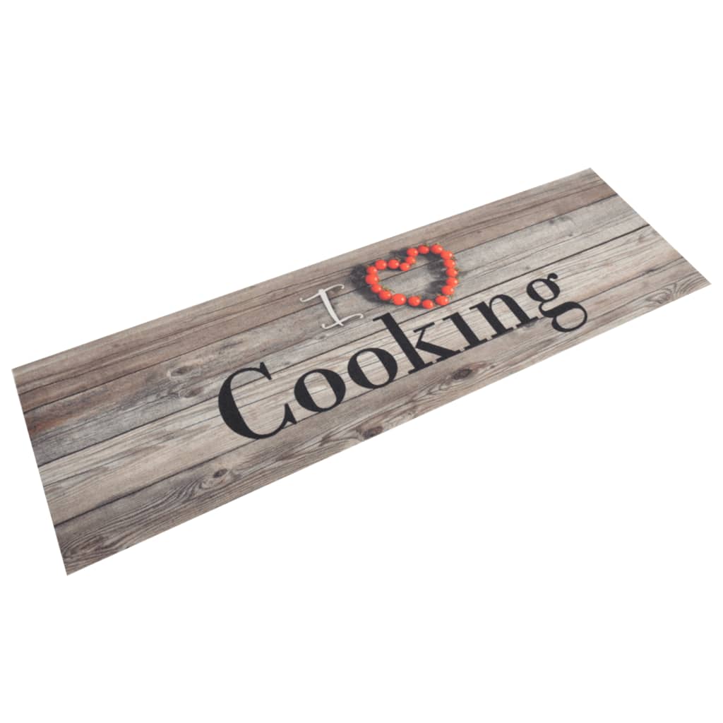 Vetonek Alfombra de cocina lavable terciopelo Cooking gris 45x150 cm