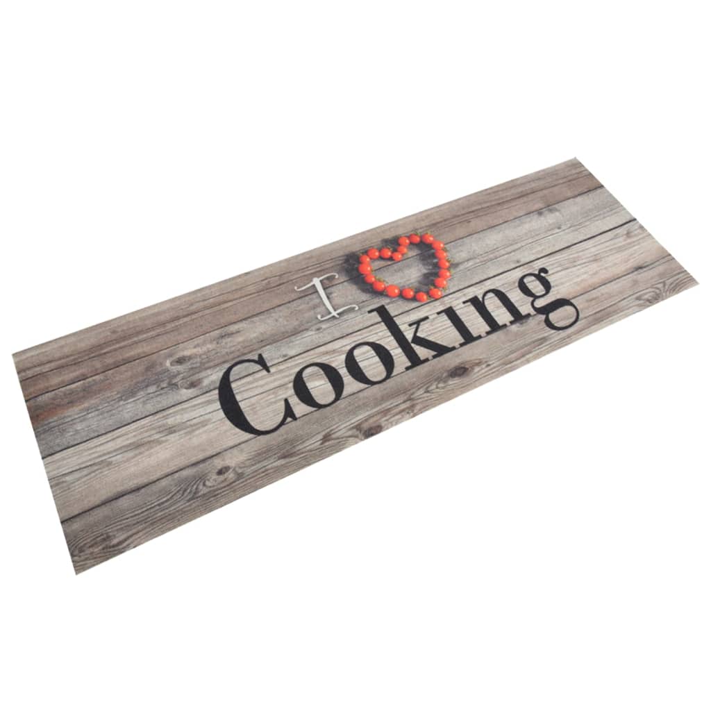 Vetonek Alfombra de cocina lavable terciopelo cooking gris 60x180 cm