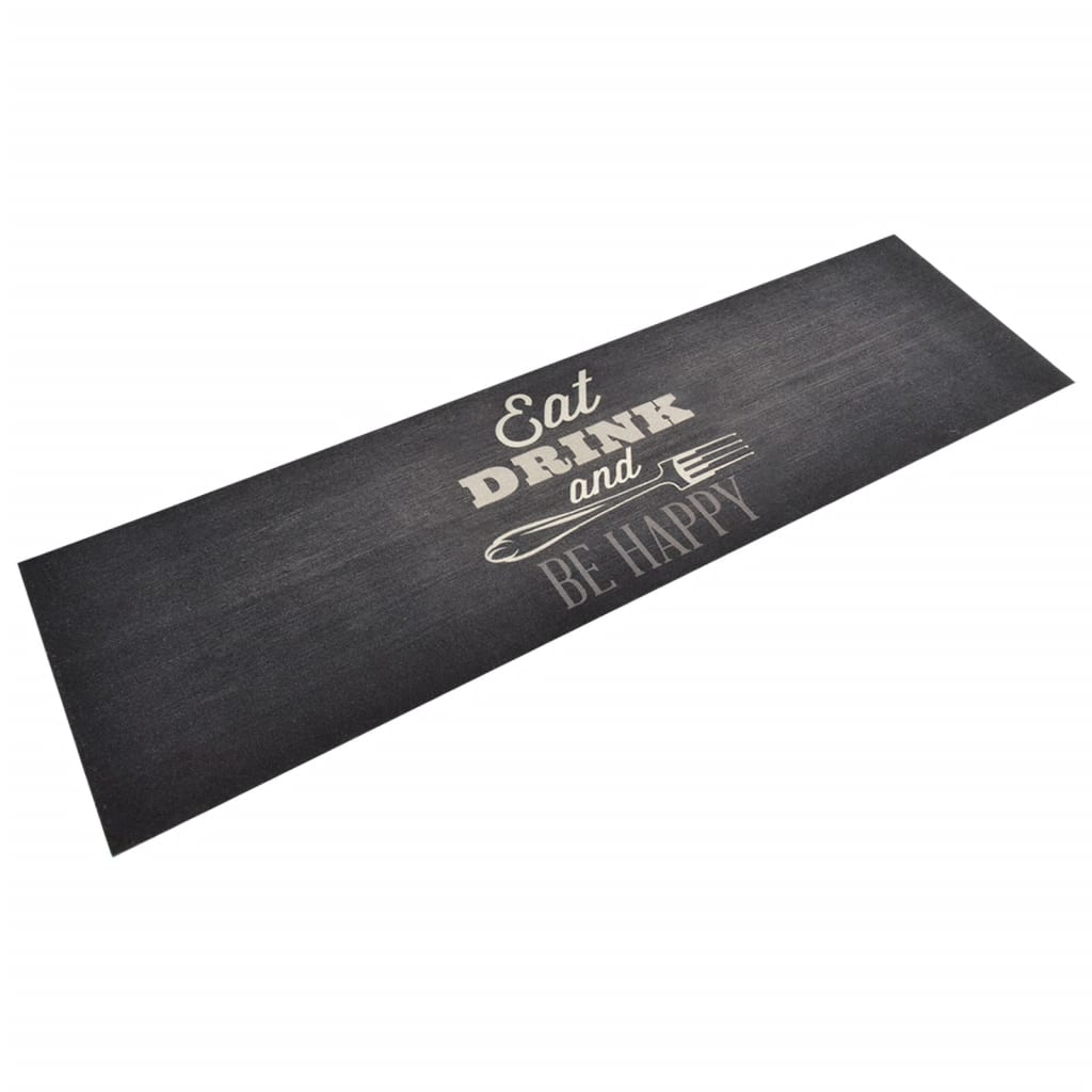 Vetonek Alfombra de cocina lavable terciopelo negro 45x150 cm