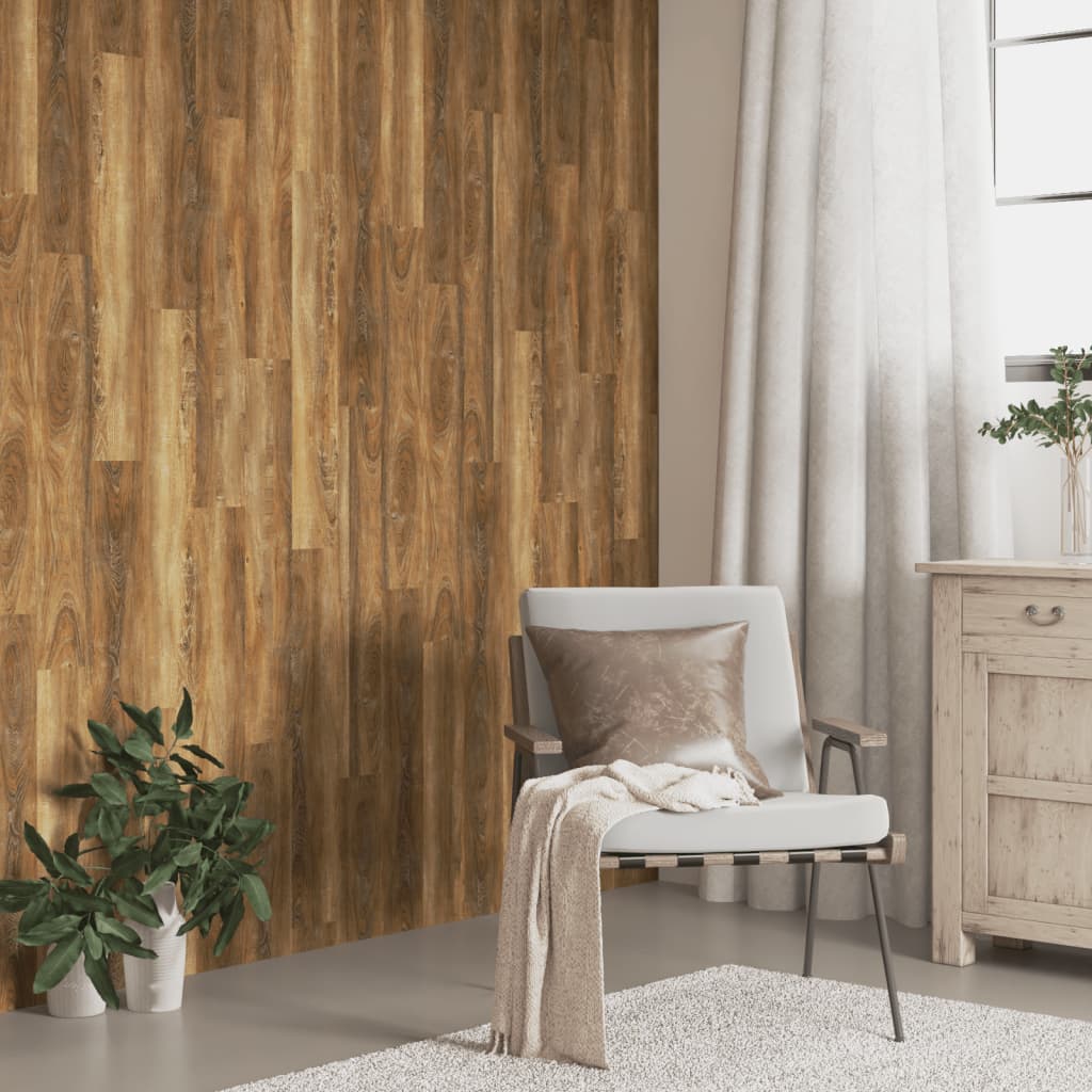 Vetonek Paneles de pared con aspecto de madera PVC marrón 4,12 m²