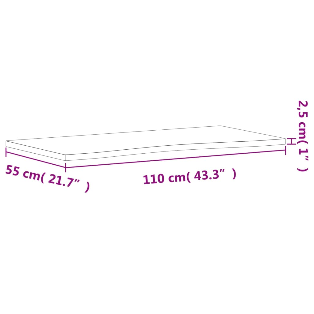 Haya 110x soinu zurezko mahaigaineko taula (50-55) x2,5 cm