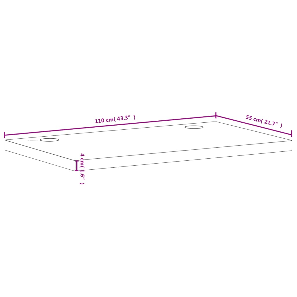 Haya 110x55x4 cm egur solidoa mahaigaineko taula