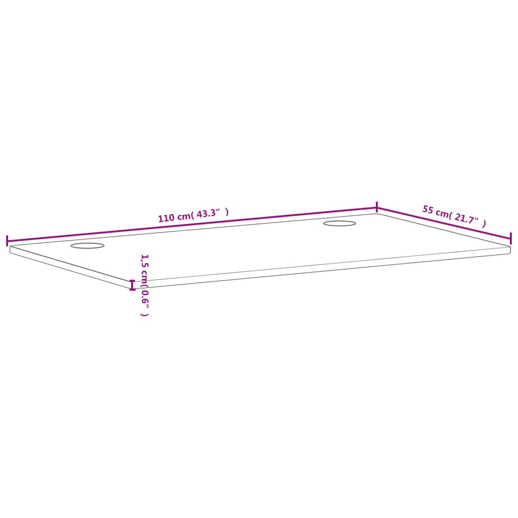 Haya 110x55x1.5 cm Egurrezko mahaigaineko taula