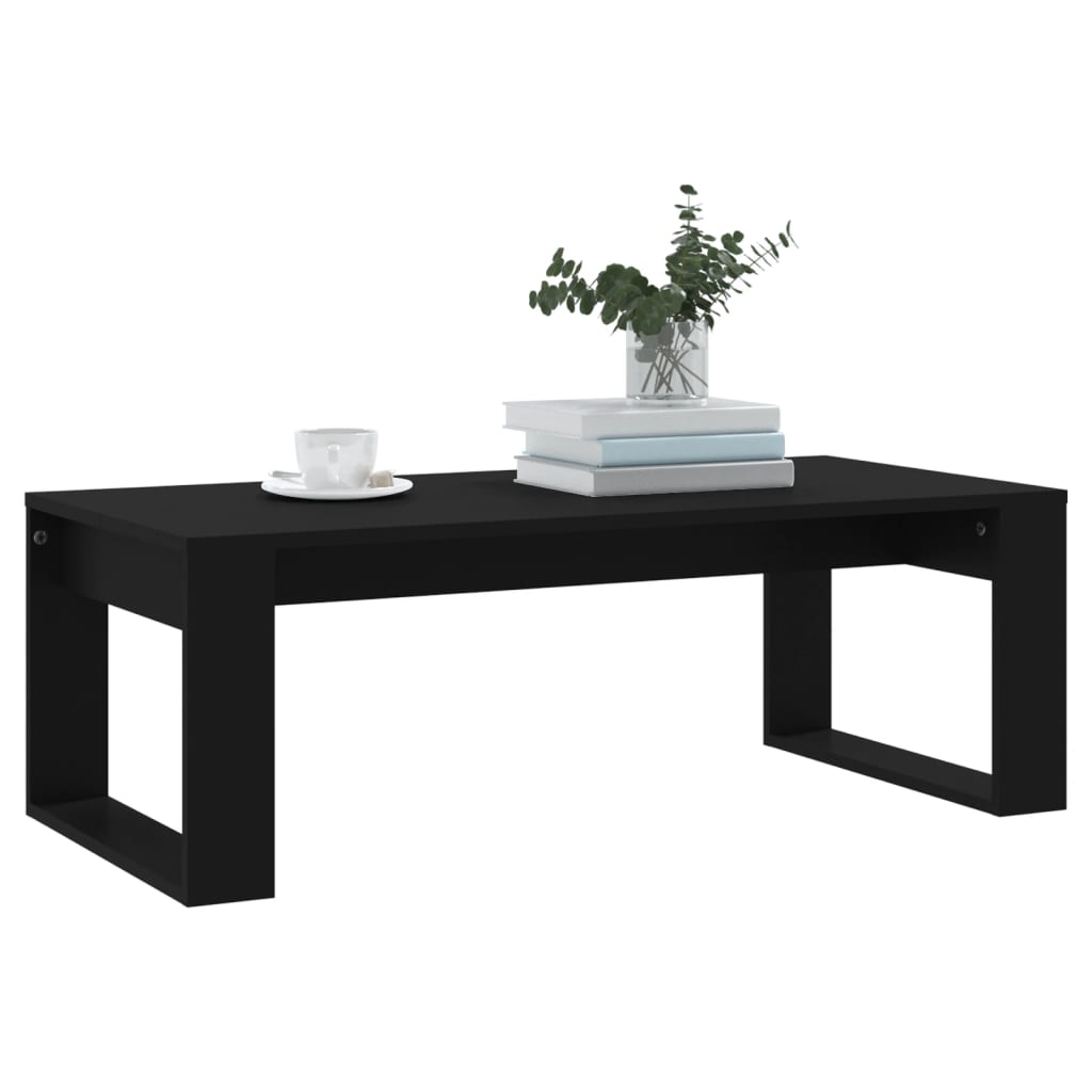 Mesa de centro madera de ingeniería negro 102x50x35 cm