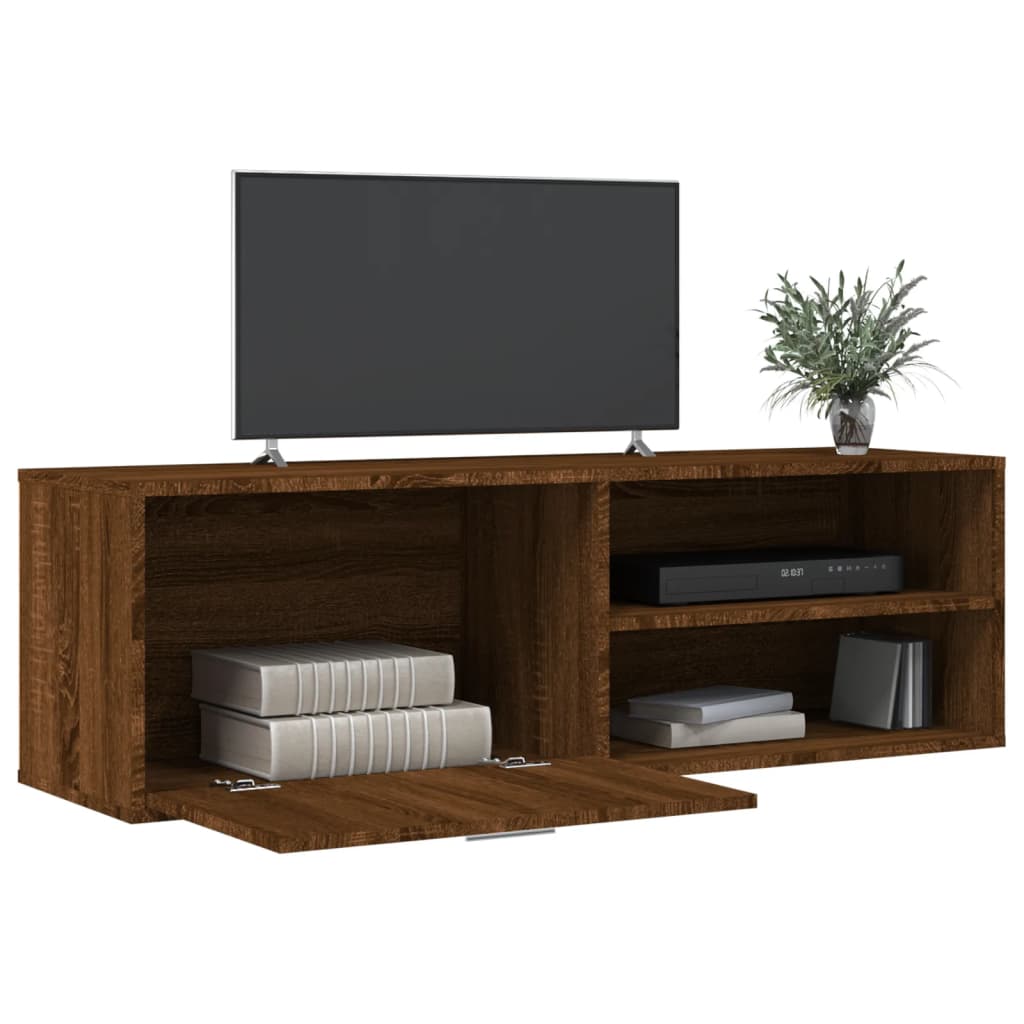 Mueble de TV madera de ingeniería marrón roble 120x34x37 cm