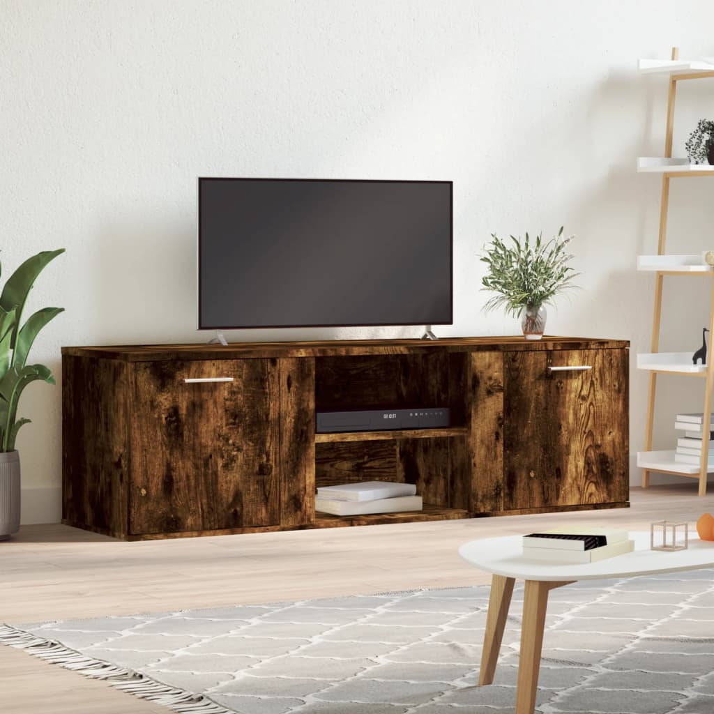 Vetonek Mueble de TV madera de ingeniería roble ahumado 120x34x37 cm