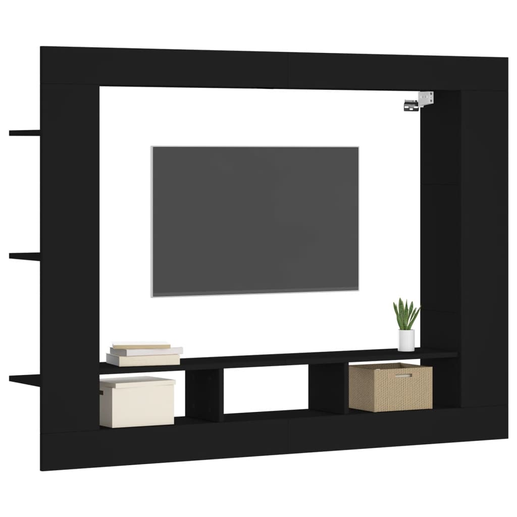 Mueble para TV madera de ingeniería negro 152x22x113 cm vidaXL