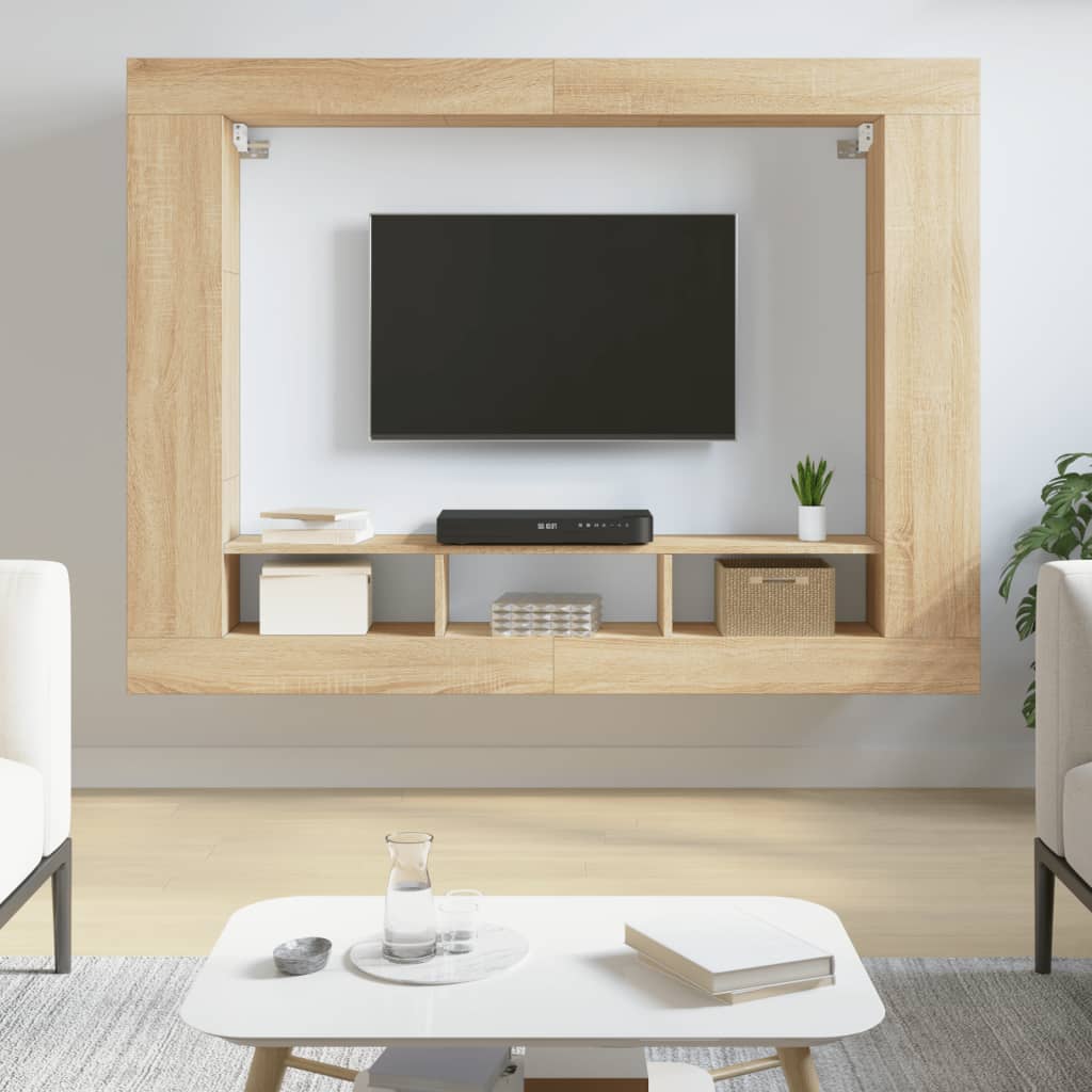 Vetonek Mueble de TV madera de ingeniería roble Sonoma 152x22x113 cm