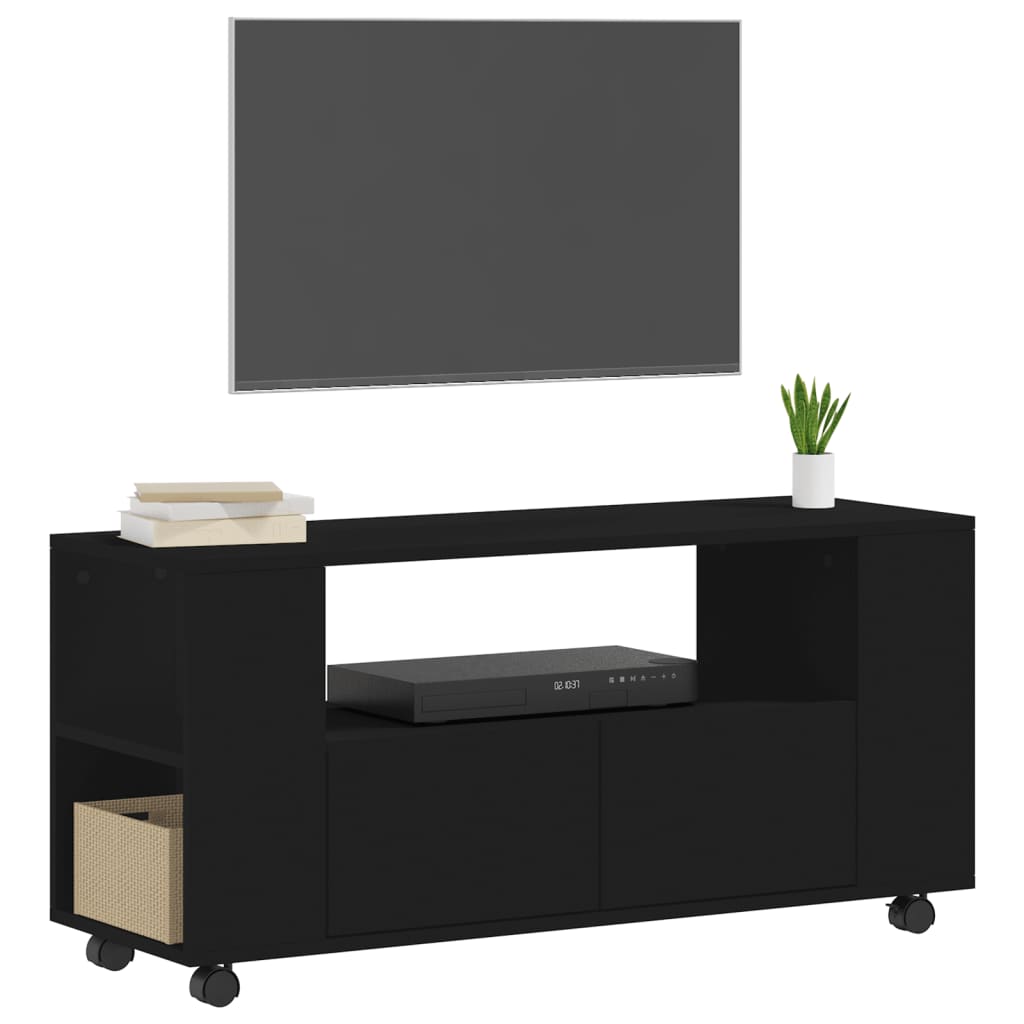 Mueble para TV madera de ingeniería negro 102x34,5x43 cm