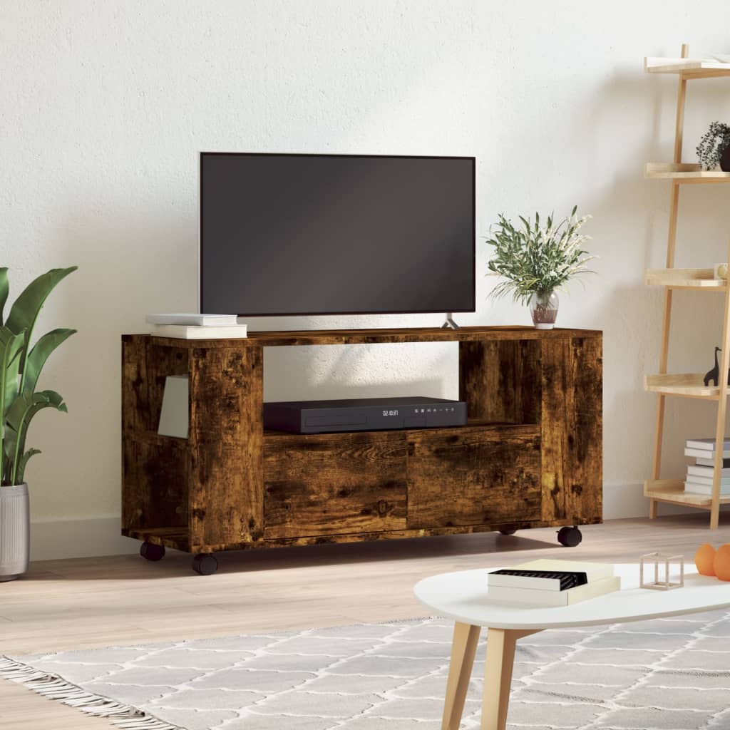 Vetonek Mueble para TV madera de ingeniería roble ahumado 102x34,5x43cm