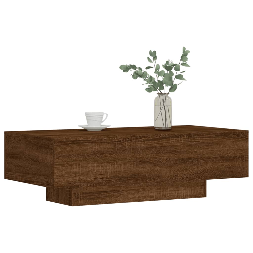 Mesa de centro madera de ingeniería roble marrón 100x49,5x31 cm