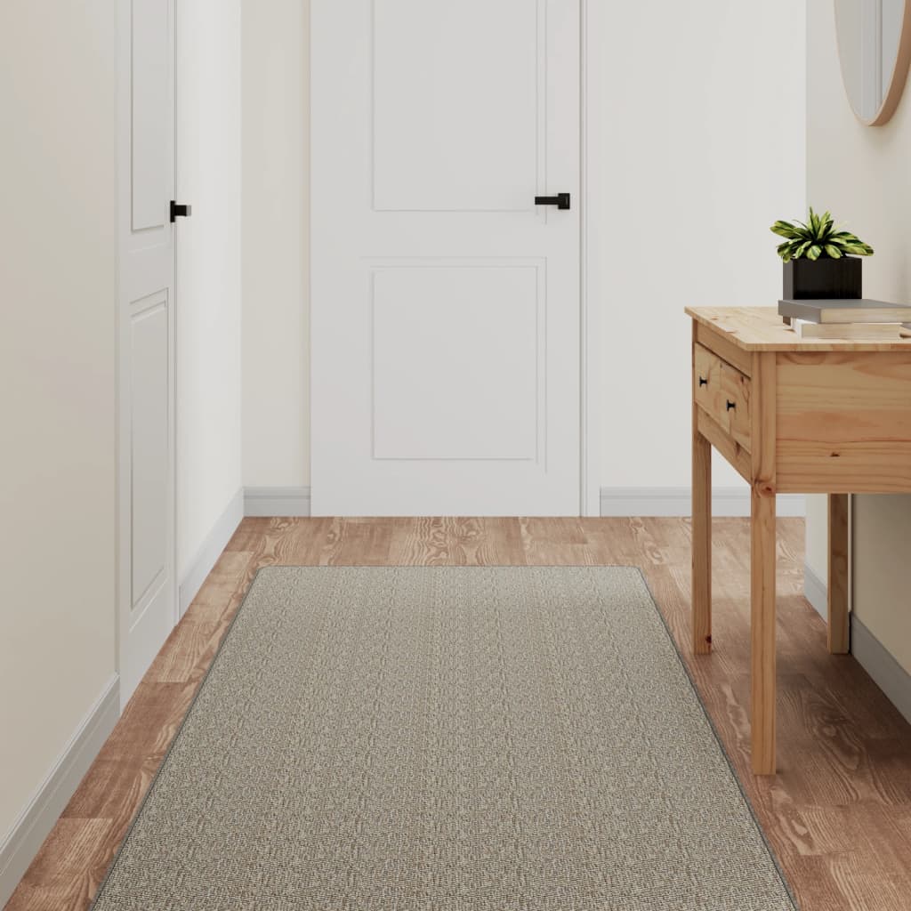 Vetonek Alfombra de pasillo con aspecto de sisal gris taupe 80x150 cm