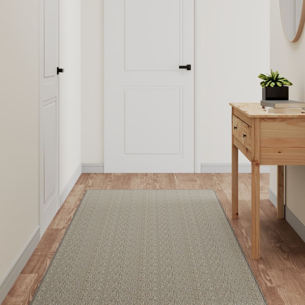 Vetonek Alfombra de pasillo con aspecto de sisal gris taupe 80x300 cm