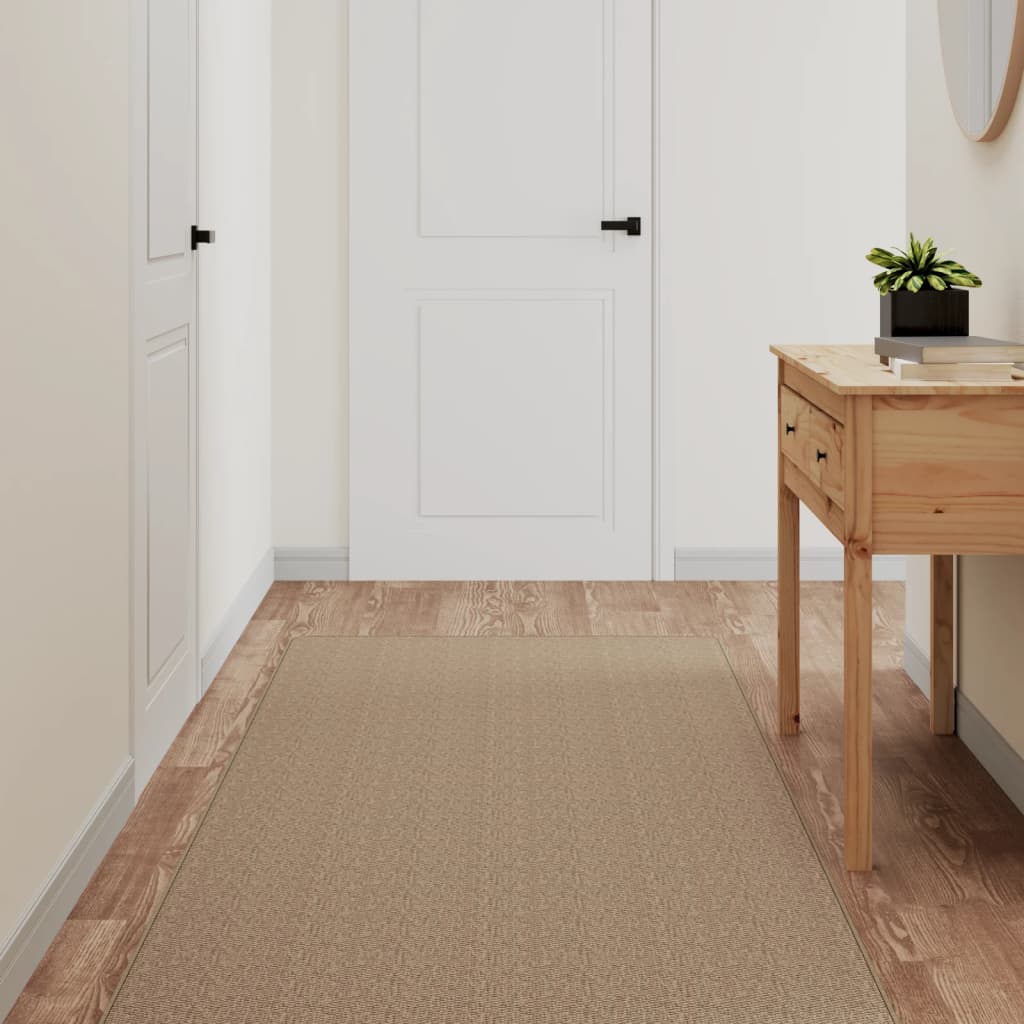 Vetonek Alfombra de pasillo con aspecto de sisal color arena 80x150 cm